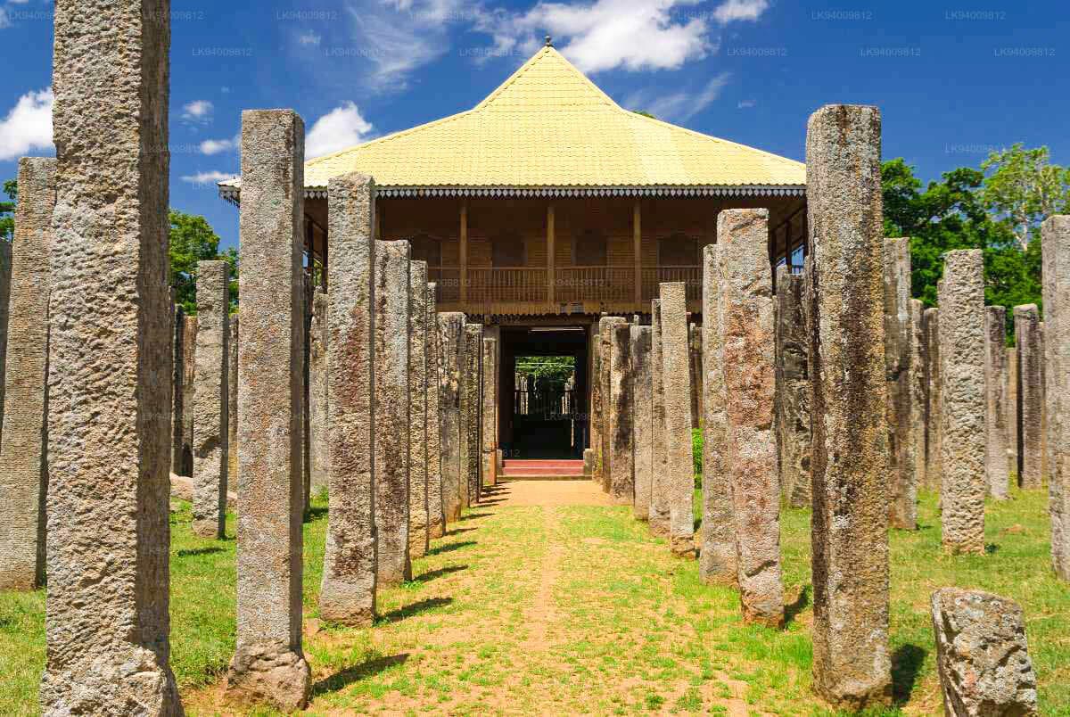  Rows of granite pillars at Lovamahapaya, remnants of a 9-story monastery with a bronze-tiled roof